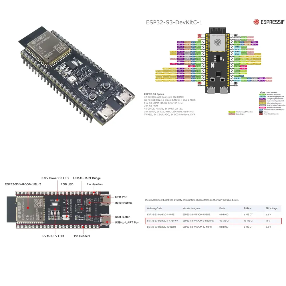 Esp32 S3 - Placa de Desarrollo Espressif ESP32-S3-DevKitC-1, con