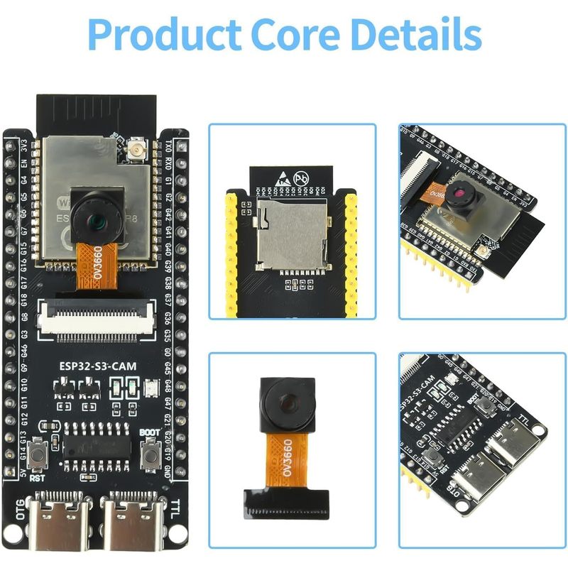 Placa ESP32-S3-CAM con cámara  - Esp32 Wifi Bluetooth Module reseña y precio