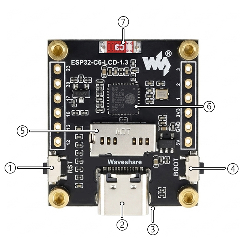 Placa de desarrollo LCD ESP32- - Esp32 C6 reseña y precio